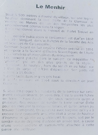 Menhir de Malves Menhir de Malves